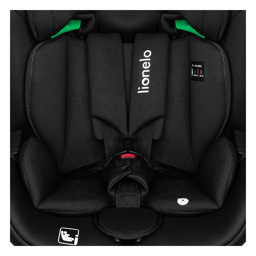 Lionelo - Drejbar autostol med base LAVENDER i-Size 76-150 cm Black Carbon