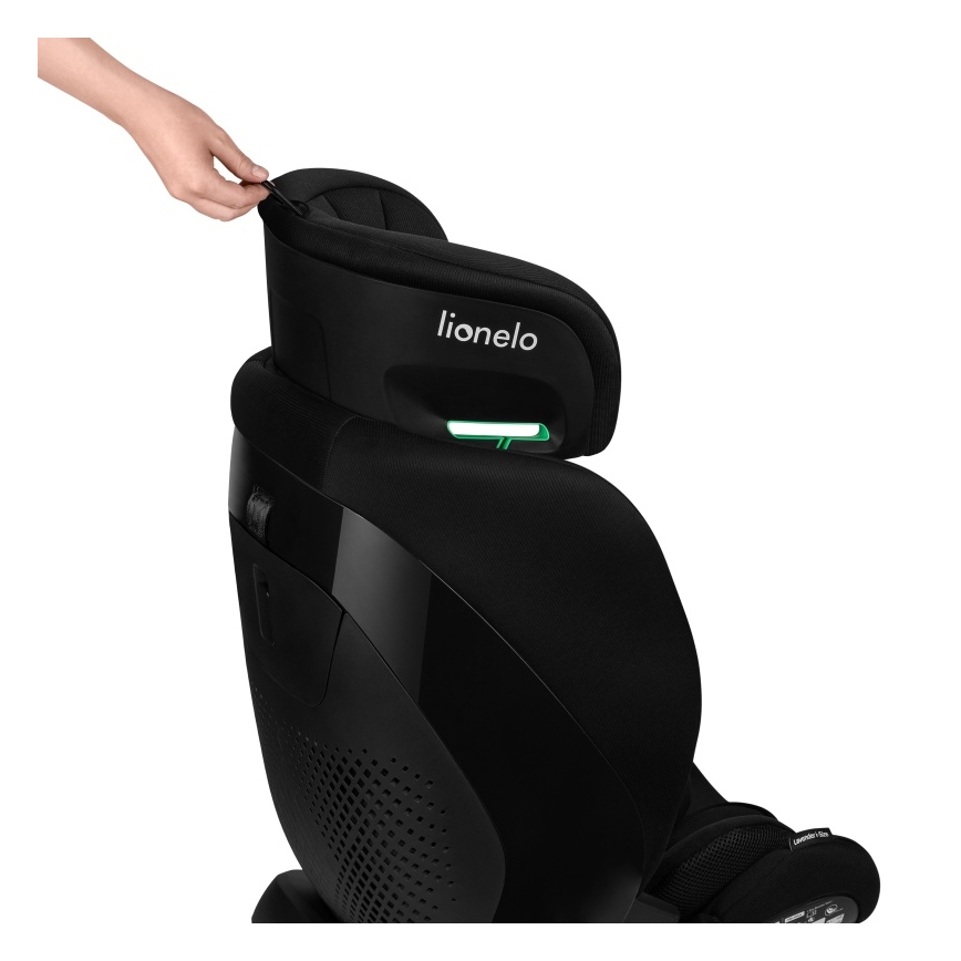 Lionelo - Drejbar autostol med base LAVENDER i-Size 76-150 cm Black Carbon