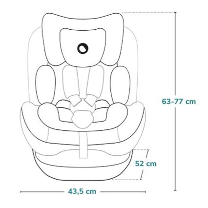 Lionelo - Drejbar autostol med base LAVENDER i-Size 76-150 cm Black Carbon
