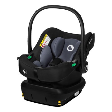 Lionelo - Drejbar bilstol med base ASTRID SET i-Size 40-87 cm Sort Grå