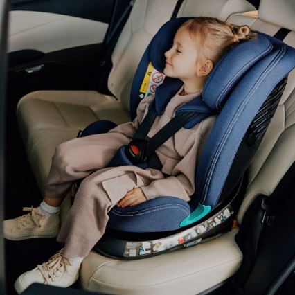 Lionelo - Drejelig autostol med base BASTIAAN ONE i-Size 40-150 cm Blue Navy