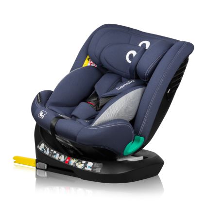 Lionelo - Drejelig autostol med base BASTIAAN ONE i-Size 40-150 cm Blue Navy
