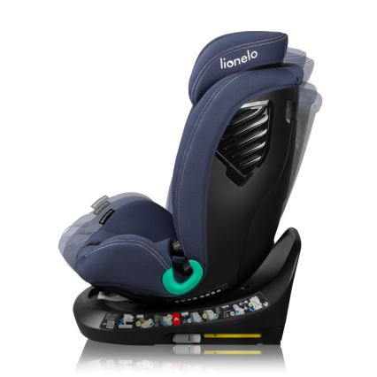 Lionelo - Drejelig autostol med base BASTIAAN ONE i-Size 40-150 cm Blue Navy