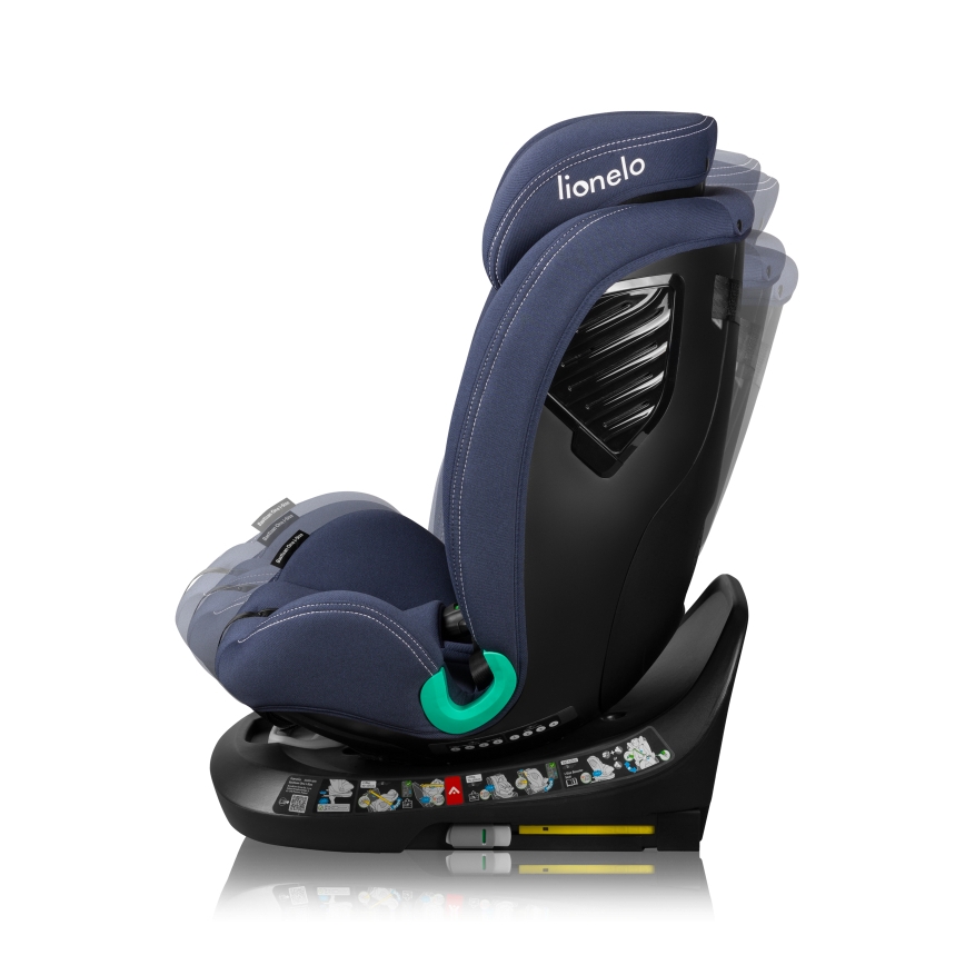 Lionelo - Drejelig autostol med base BASTIAAN ONE i-Size 40-150 cm Blue Navy