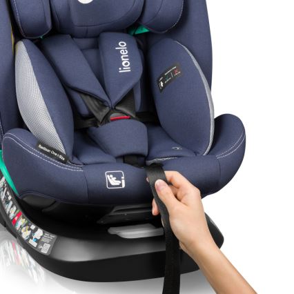Lionelo - Drejelig autostol med base BASTIAAN ONE i-Size 40-150 cm Blue Navy