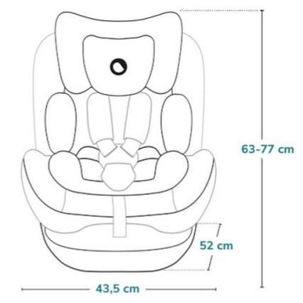 Lionelo - Drejelig autostol med base BASTIAAN ONE i-Size 40-150 cm Blue Navy