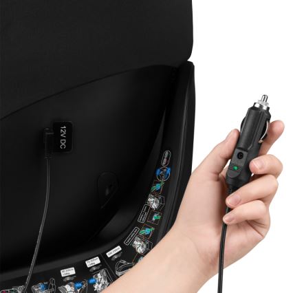 Lionelo - Autostol med drejbar base BRAAM AIR i-Size 40-150 cm Black Carbon