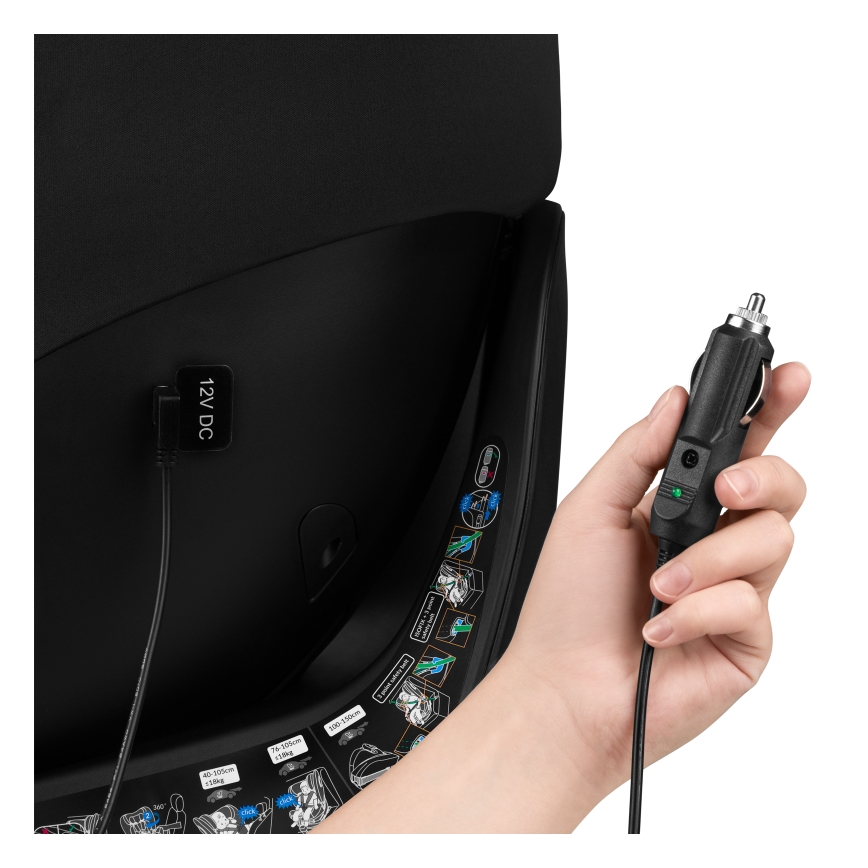 Lionelo - Autostol med drejbar base BRAAM AIR i-Size 40-150 cm Black Carbon