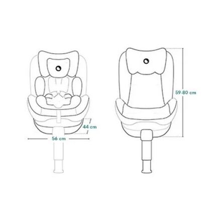 Lionelo - Autostol med drejbar base BRAAM AIR i-Size 40-150 cm Black Carbon