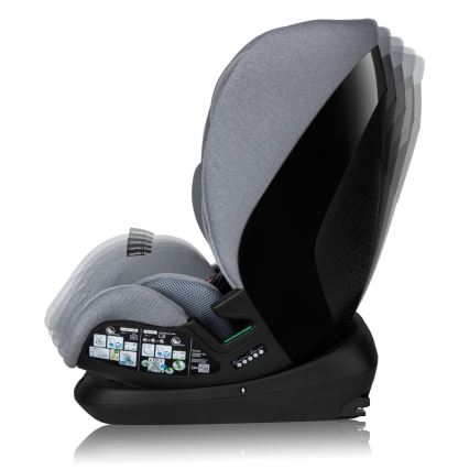 Lionelo - Drejelig autostol med base LAVENDER i-Size 76-150 cm Grey Stone