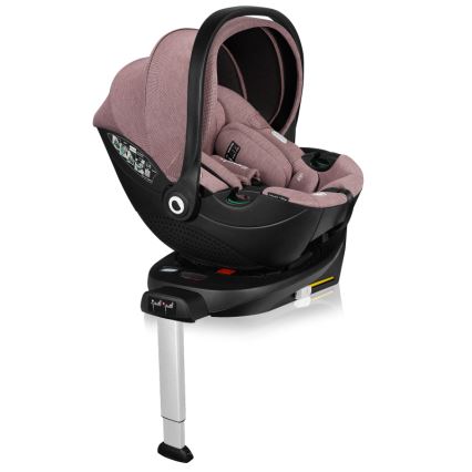 Lionelo - Drejelig autostol med base MOXIE SET i-Size 40-87 cm Pink Mauve