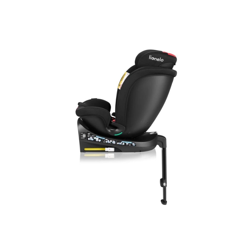 Lionelo - Drejelig autostol med base NAVY i-Size 40-150 cm sort/rød