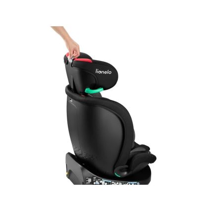 Lionelo - Drejelig autostol med base NAVY i-Size 40-150 cm sort/rød