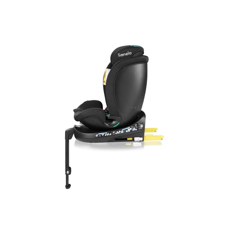 Lionelo - Drejelig autostol med base NAVY i-Size 40-150 cm sort/turkis