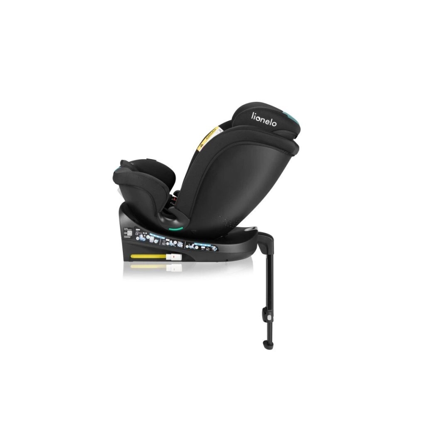 Lionelo - Drejelig autostol med base NAVY i-Size 40-150 cm sort/turkis