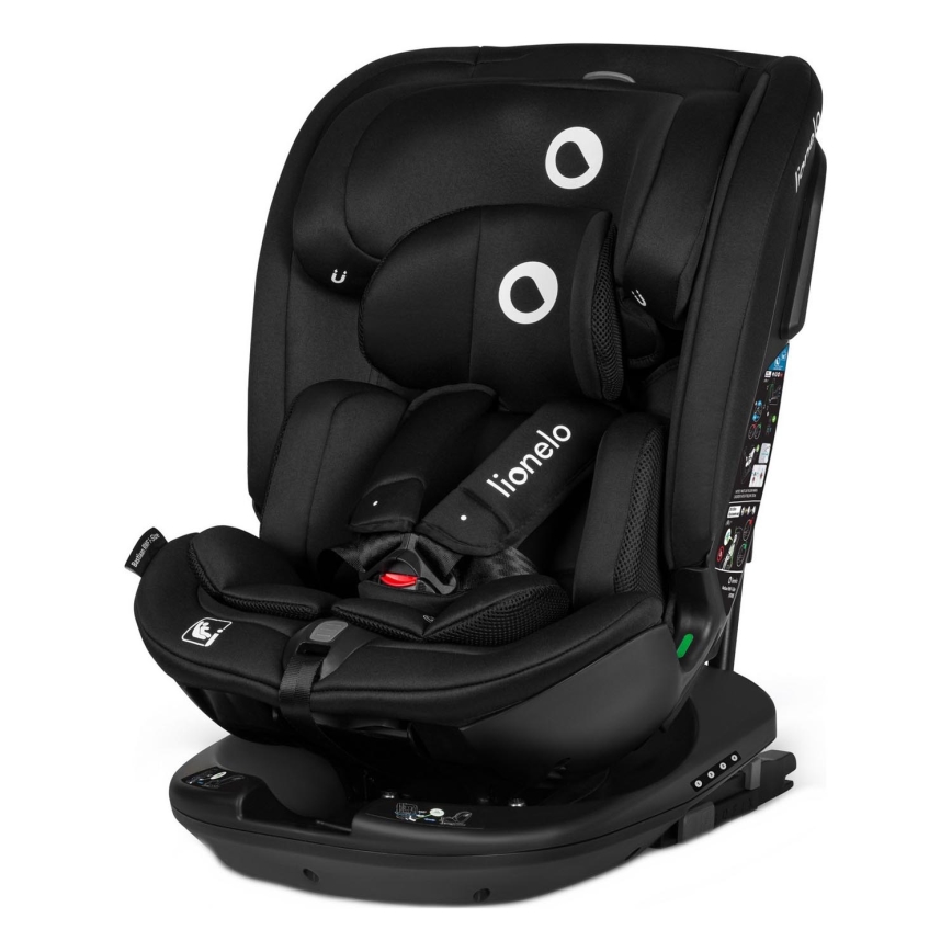 Lionelo - Drejesæde med base BASTIAAN i-Size 40-150 cm Black Carbon