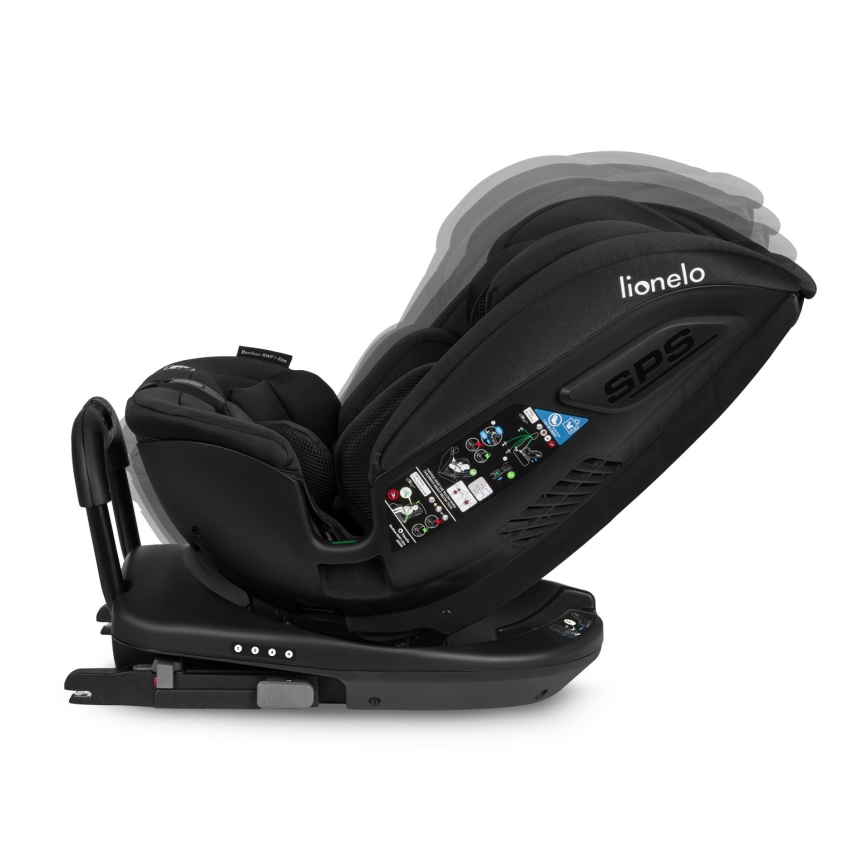 Lionelo - Drejesæde med base BASTIAAN i-Size 40-150 cm Black Carbon