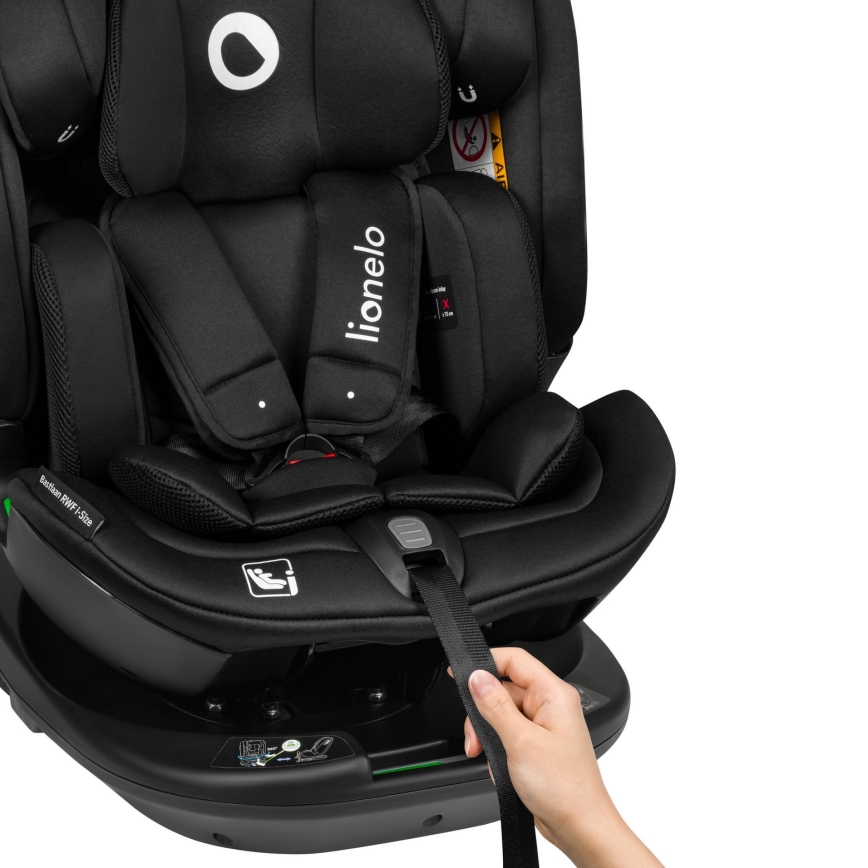 Lionelo - Drejesæde med base BASTIAAN i-Size 40-150 cm Black Carbon