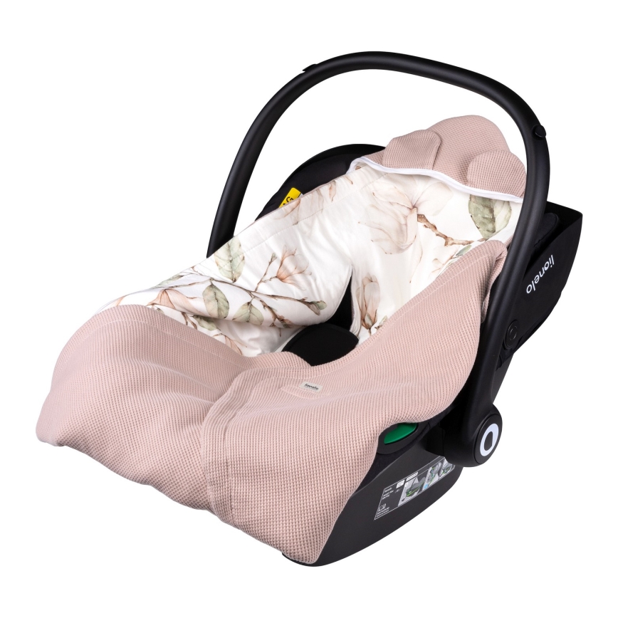 Lionelo - Dæk til bil babysæde TRAVEL SWADDLE 90x90 cm Beige Magnolia