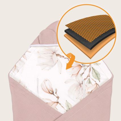 Lionelo - Dæk til bil babysæde TRAVEL SWADDLE 90x90 cm Beige Magnolia