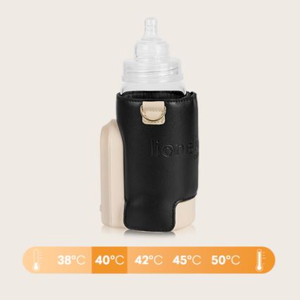 Lionelo - Flaskevarmer genopladelig THERMUP GO EVO 18W/5V sort/beige