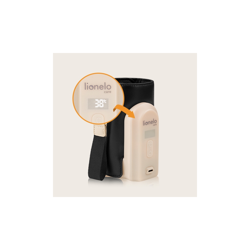 Lionelo - Flaskevarmer genopladelig THERMUP GO EVO 18W/5V sort/beige