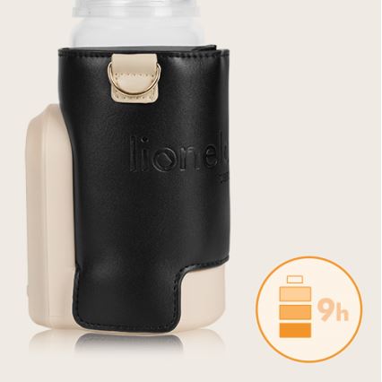 Lionelo - Flaskevarmer genopladelig THERMUP GO EVO 18W/5V sort/beige