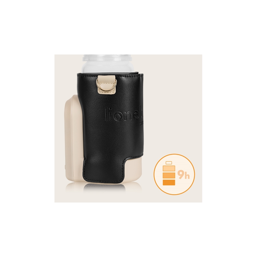 Lionelo - Flaskevarmer genopladelig THERMUP GO EVO 18W/5V sort/beige