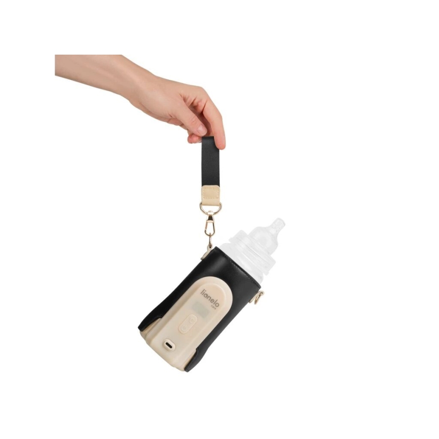 Lionelo - Flaskevarmer genopladelig THERMUP GO EVO 18W/5V sort/beige