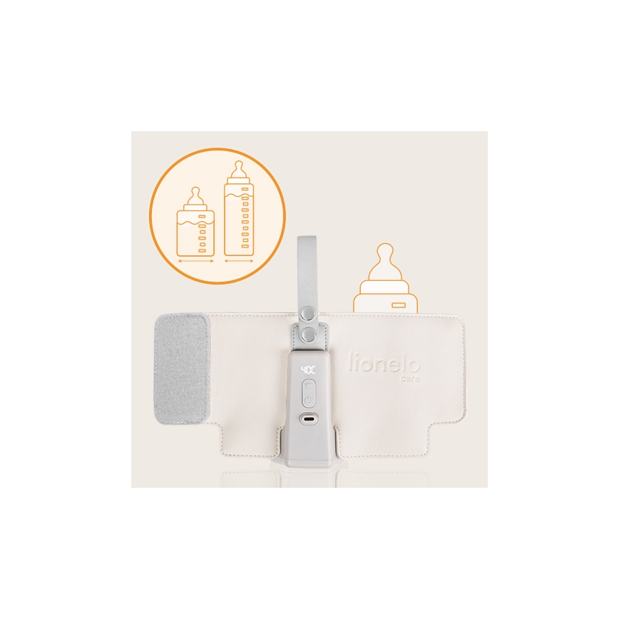 Lionelo - Flaskevarmer genopladelig THERMUP GO PLUS 10W/5V beige