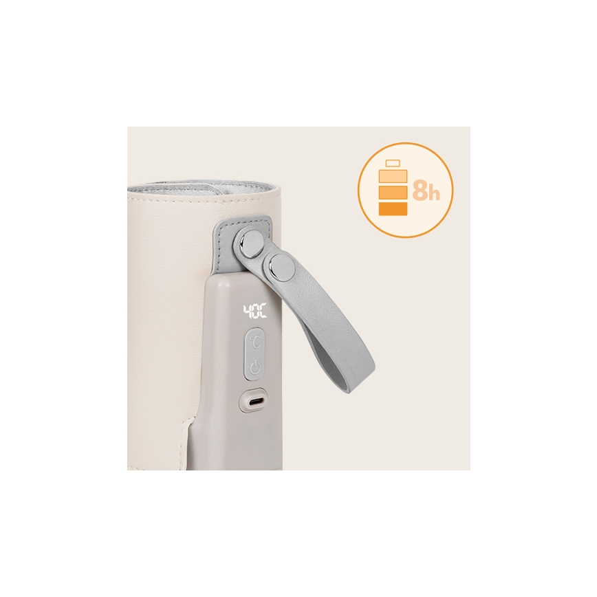 Lionelo - Flaskevarmer genopladelig THERMUP GO PLUS 10W/5V beige