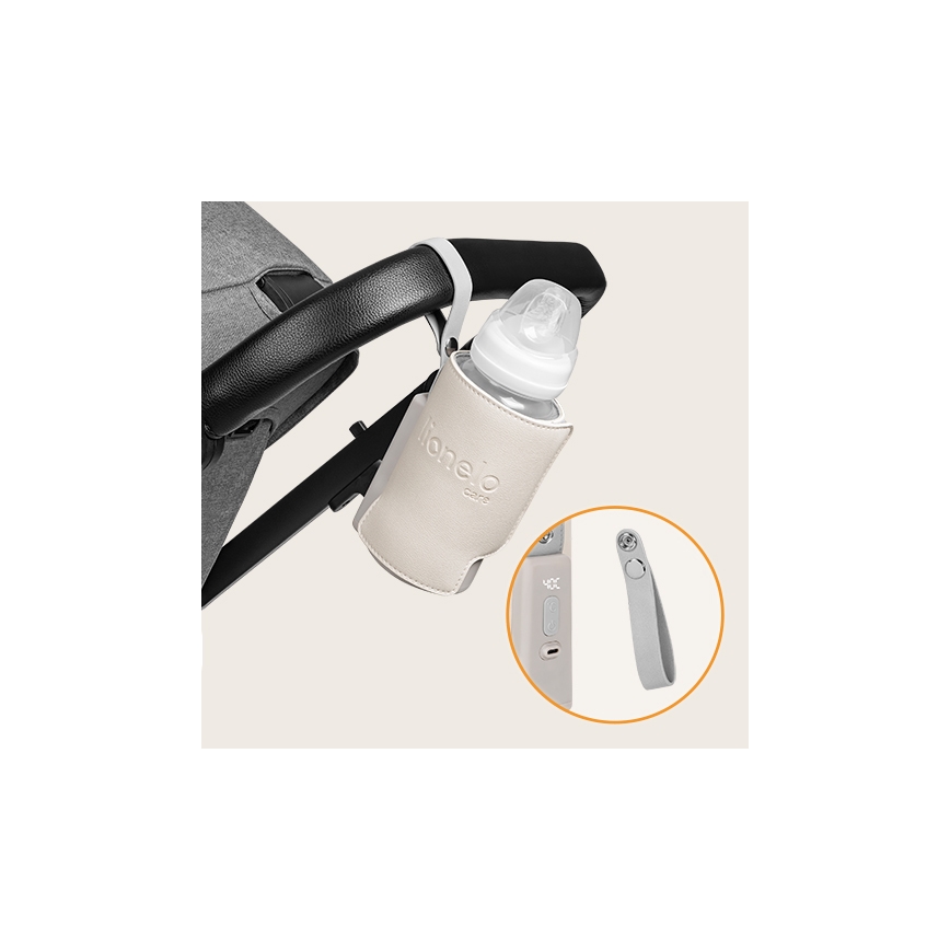 Lionelo - Flaskevarmer genopladelig THERMUP GO PLUS 10W/5V beige