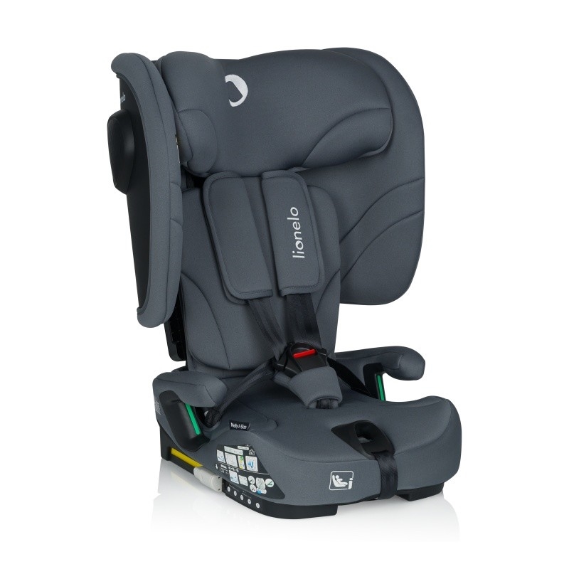 Lionelo - Foldbar autostol NELLY i-Size 76-150 cm Grå Grafit