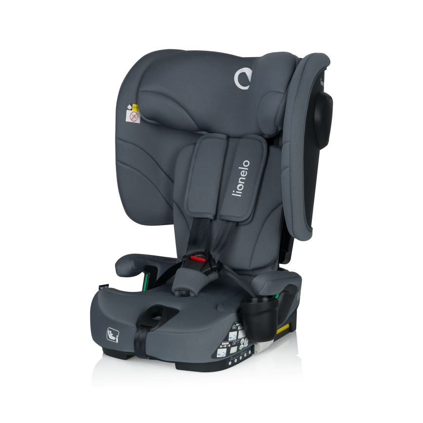 Lionelo - Foldbar autostol NELLY i-Size 76-150 cm Grå Grafit