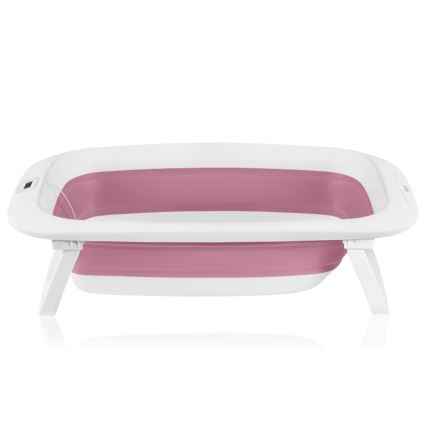 Lionelo - Foldbart babybadekar med termometer BABY BUBBLE 2x LR44 Pink Magnolia