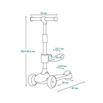 Lionelo - FRANKY 2-i-1 børneløbehjul, lyserød