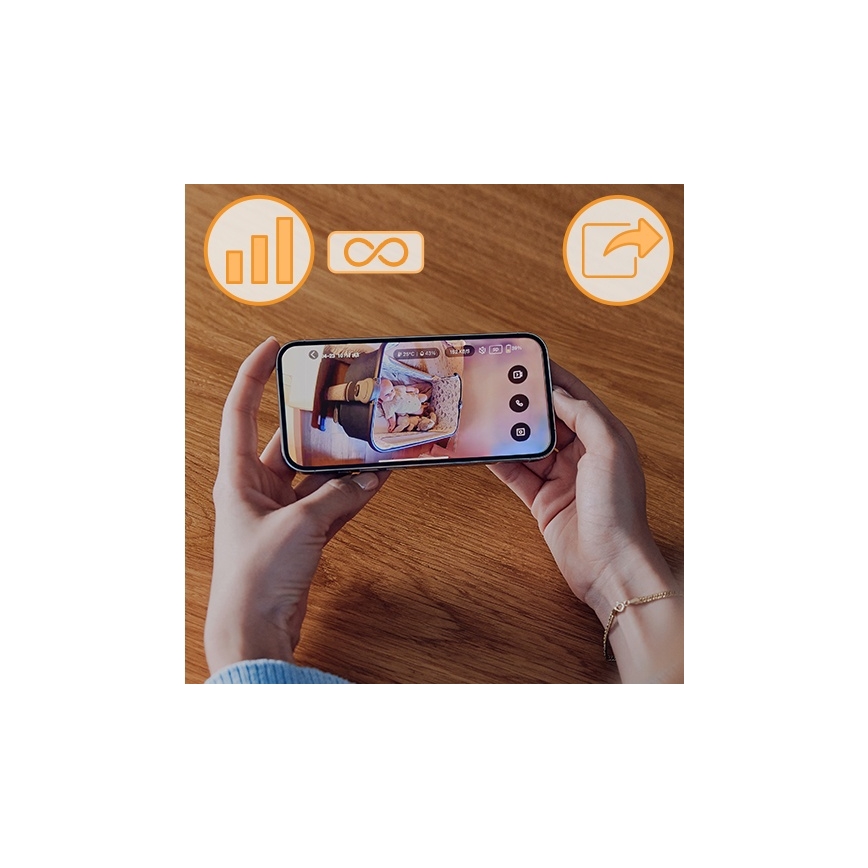 Lionelo - Genopladelig babymonitor BABYLINE GO 5V 3350 mAh