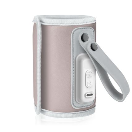 Lionelo - Genopladelig flaskevarmer THERMUP GO 18W/5V Baby Pink