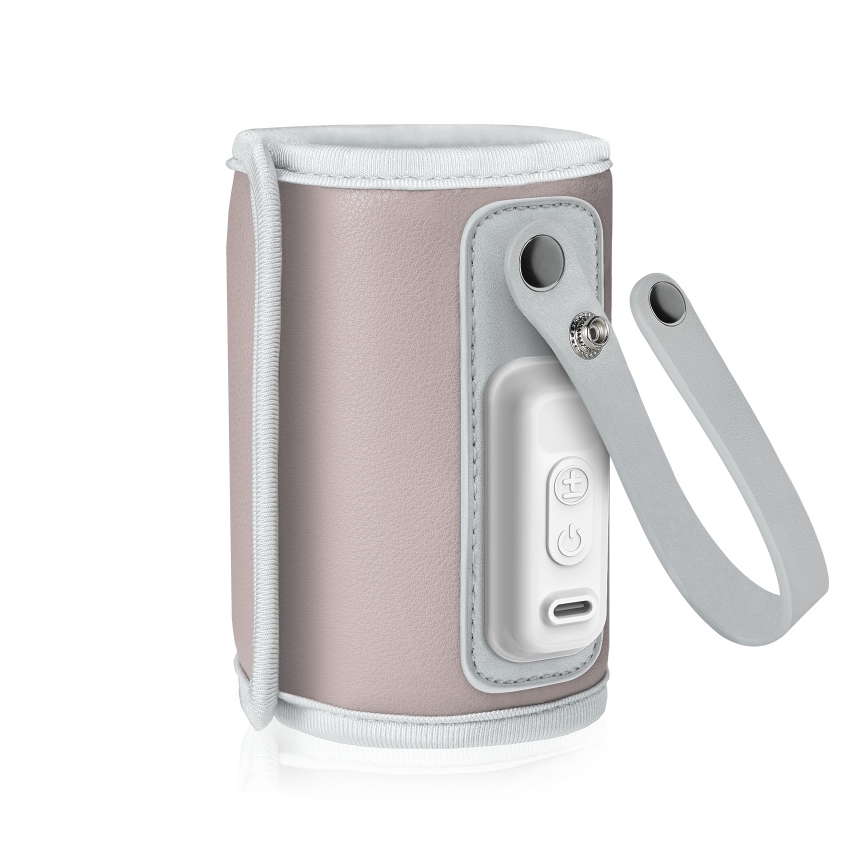 Lionelo - Genopladelig flaskevarmer THERMUP GO 18W/5V Baby Pink