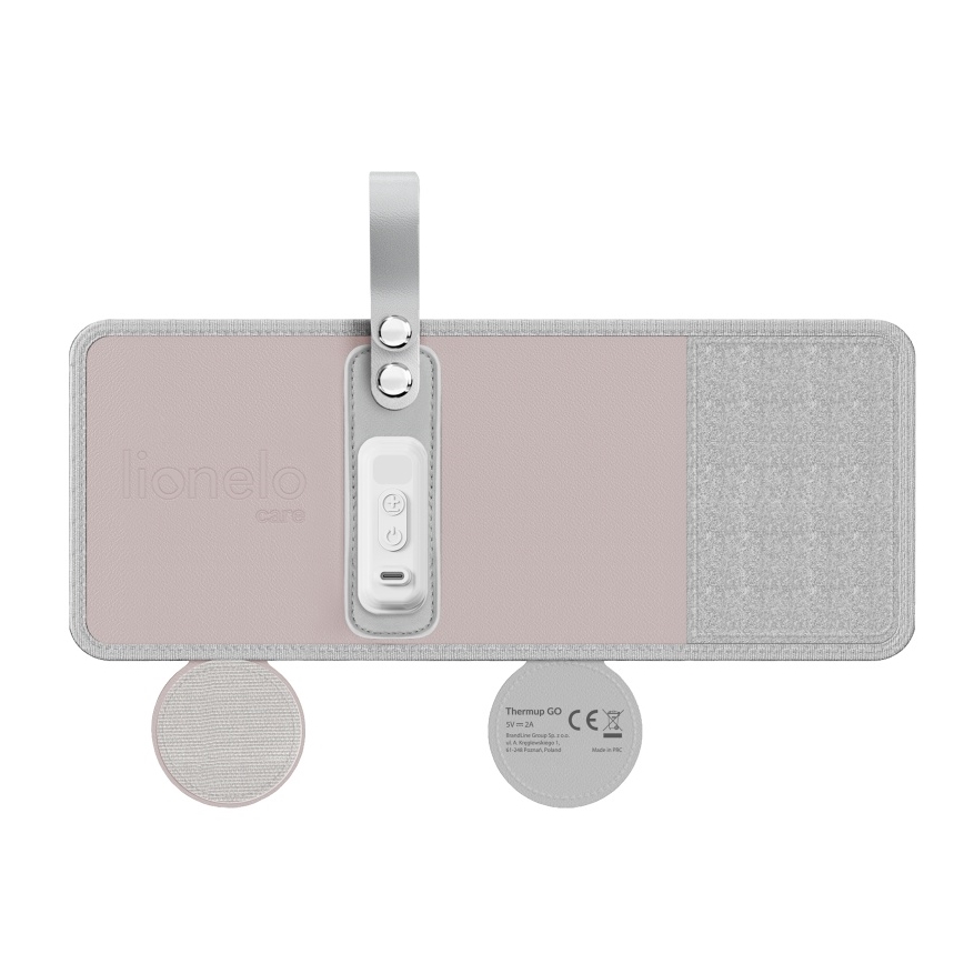 Lionelo - Genopladelig flaskevarmer THERMUP GO 18W/5V Baby Pink