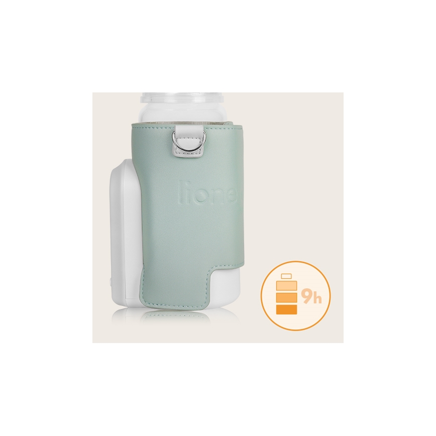 Lionelo - Genopladelig flaskevarmer THERMUP GO EVO 18W/5V grøn/hvid