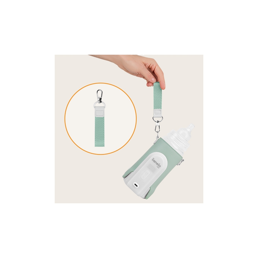 Lionelo - Genopladelig flaskevarmer THERMUP GO EVO 18W/5V grøn/hvid