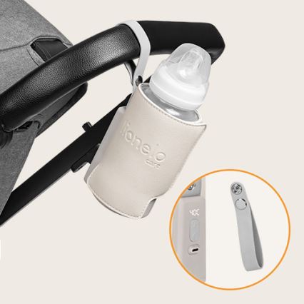 Lionelo - Genopladelig flaskevarmer THERMUP GO PLUS 10W/5V beige