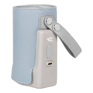 Lionelo - Genopladelig flaskevarmer THERMUP GO PLUS 10W/5V blå/grå