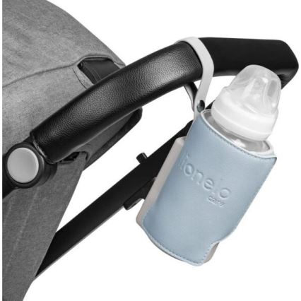 Lionelo - Genopladelig flaskevarmer THERMUP GO PLUS 10W/5V blå/grå