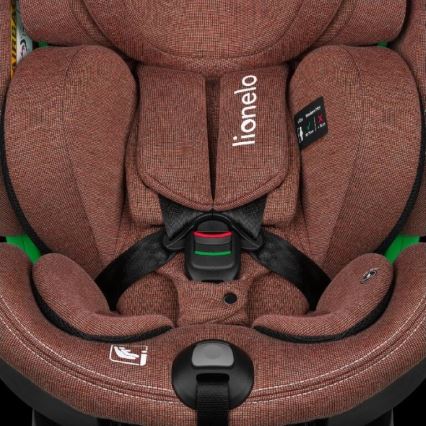 Lionelo - Autostol med base, drejelig HARMONY i-Size 40-150 cm murstensrød