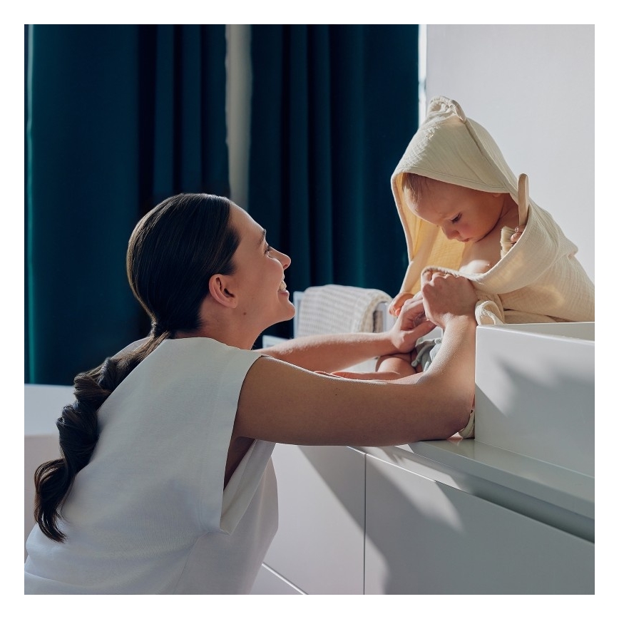 Lionelo - Hættehåndklæde i muslin til børn Beige Cappuccino