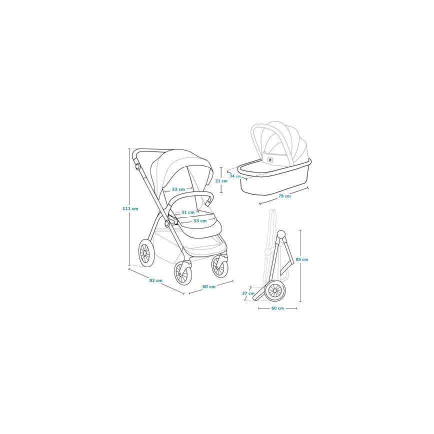 Lionelo - Kombinationsklapvogn 3-i-1 BIANKA Beige Sand