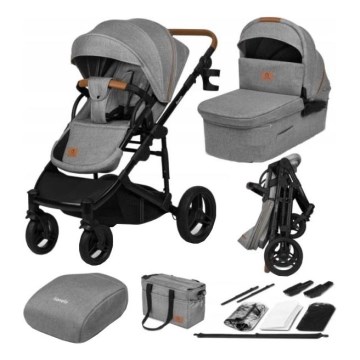 Lionelo - Kombineret 2-i-1 klapvogn MARI TOUR Grey Stone