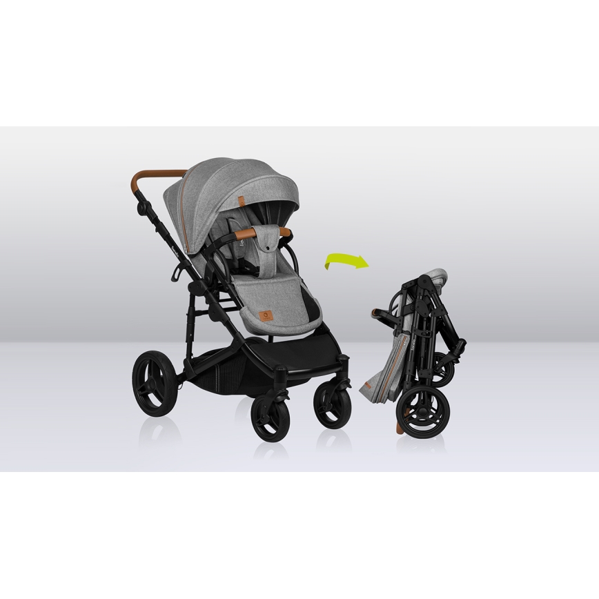 Lionelo - Kombineret 2-i-1 klapvogn MARI TOUR Grey Stone